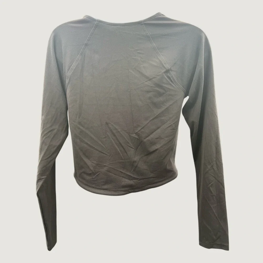 All in Motion Womens Everyday Soft LS‎ Crop Tee Black Sweetheart Neck M NWT